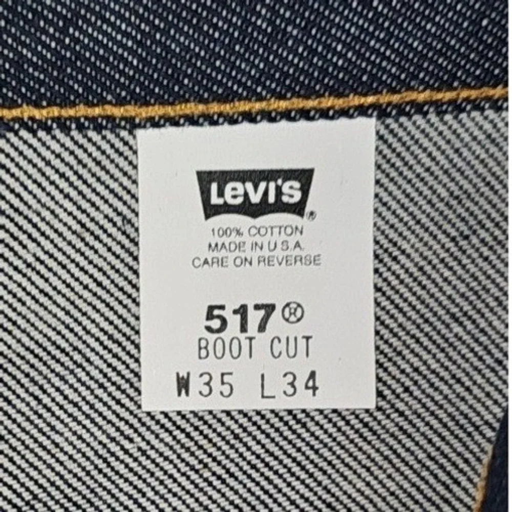 Levis 517 NWT VINTAGE 00s Bootcut Denim Jeans 35x34 Dark Wash Mens Western